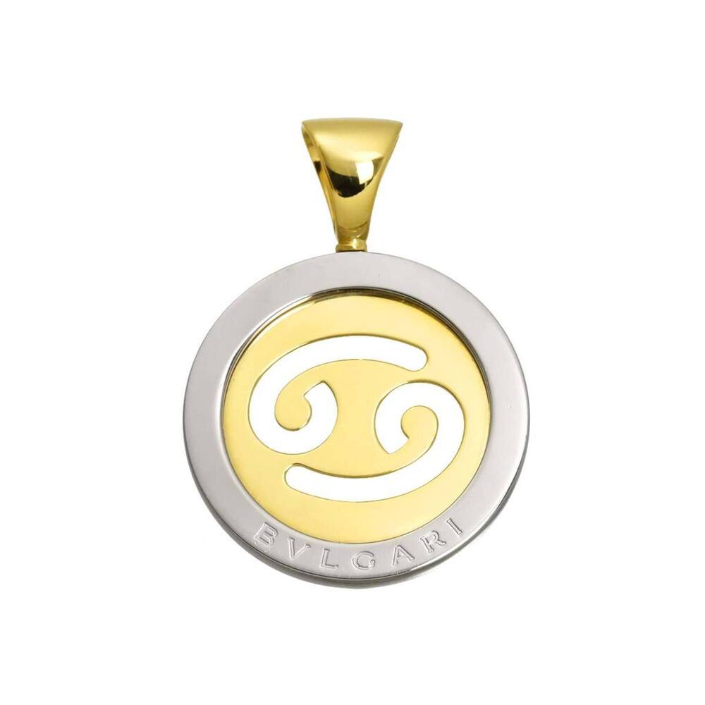 Bulgari BVLGARI Tondo Cancer Pendant Top 18K YG Gold 750 SS Steel